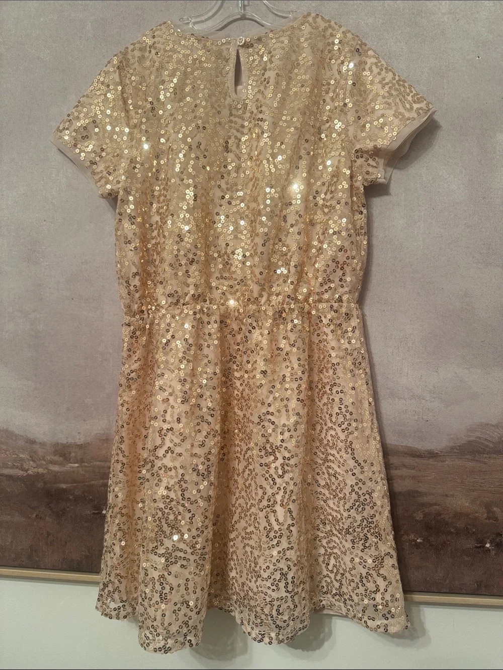 GAP Girls Gold Sequin A-Line Dress